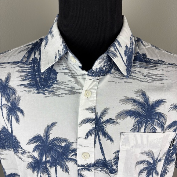 Hurley Patio Woven Shirt Men's Sz Large L Button Front Hawaiian Short Sleeve New - Picture 2 of 8
